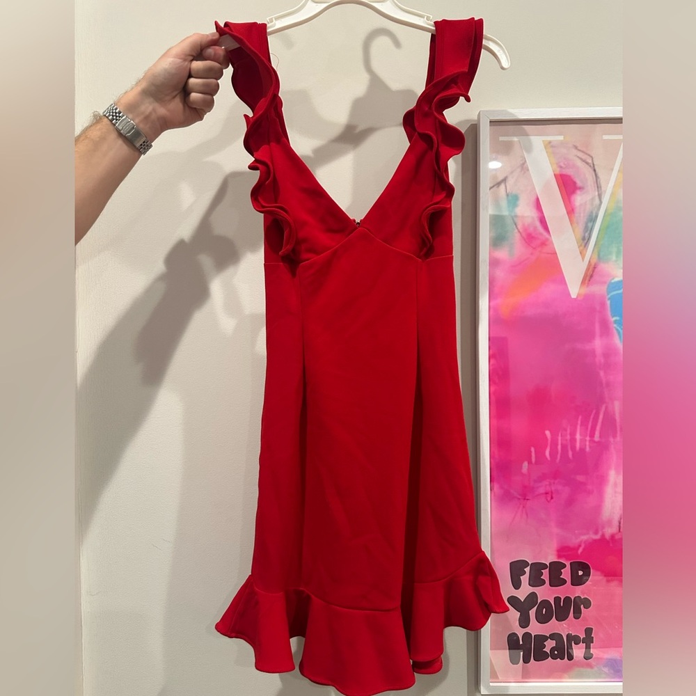 Red Ruffle Mini Dress